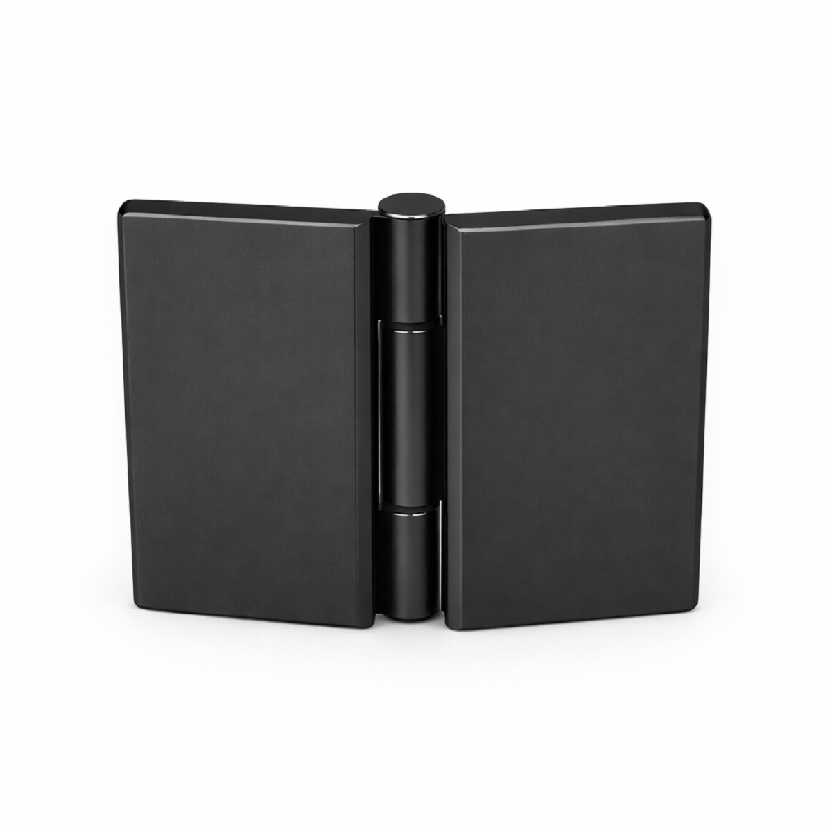 Bevelled bifold glass to glass shower hinge - Matt Black